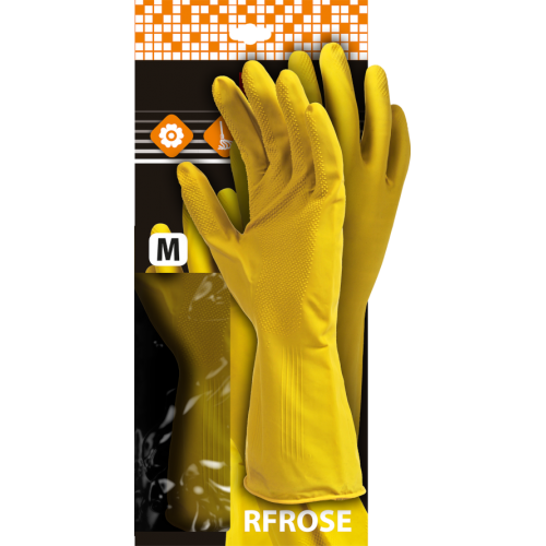 Rękawice gumowe flokowane RFROSE Y