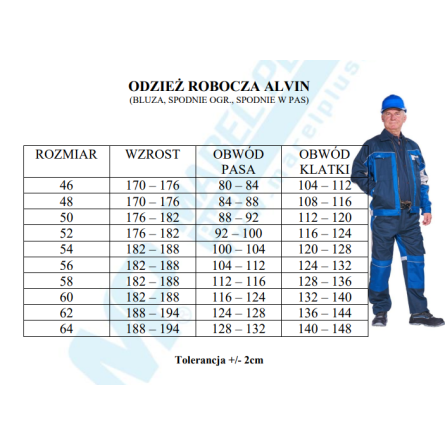 Spodnie robocze ogrodniczki Alvin