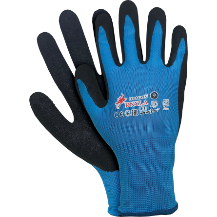 Rękawice ochronne z nylonu, powlekane lateksem RNYLA