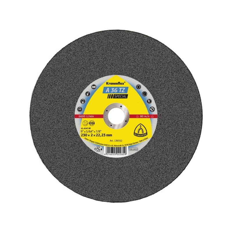 Tarcza do cięcia stali A 36 TZ Special 115x2x22 mm Tarcza do cięcia stali A 36 TZ Special 115x2x22 mm