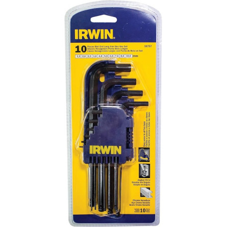 Zestaw 10 kluczy imbusowych długich z kulką IRWIN T10757