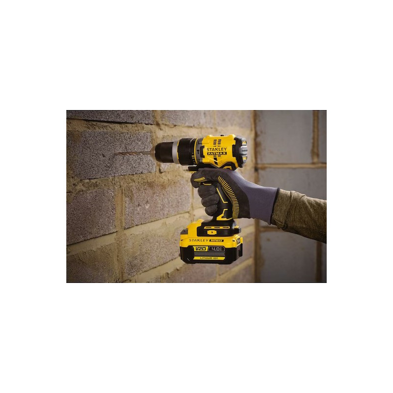 Bezszczotkowa wiertarko-wkrętarka udarowa 18V STANLEY FATMAX V20 SFMCD721M2K-QW