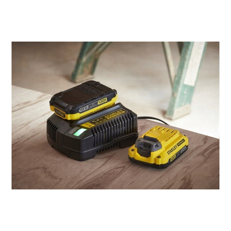 Bezszczotkowa wiertarko-wkrętarka udarowa 18V STANLEY FATMAX V20 SFMCD721M2K-QW