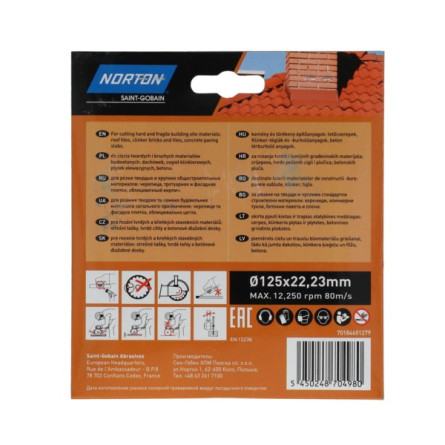 Tarcza diamentowa do cięcia cegły i dachówki Norton Bricks