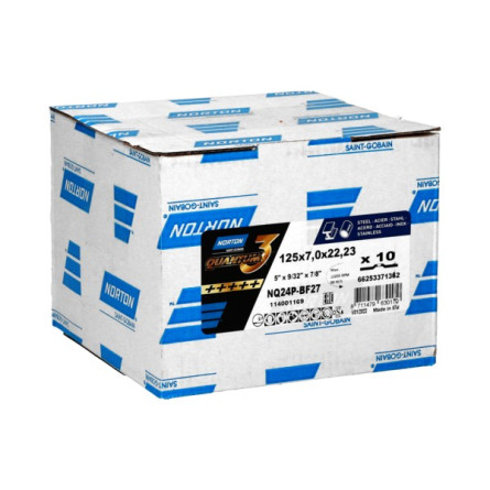 Wypukła tarcza do szlifowania stali i metalu 125x7x22 mm NORTON QUANTUM3