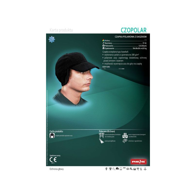 Czapka zimowa z daszkiem CZOPOLAR B