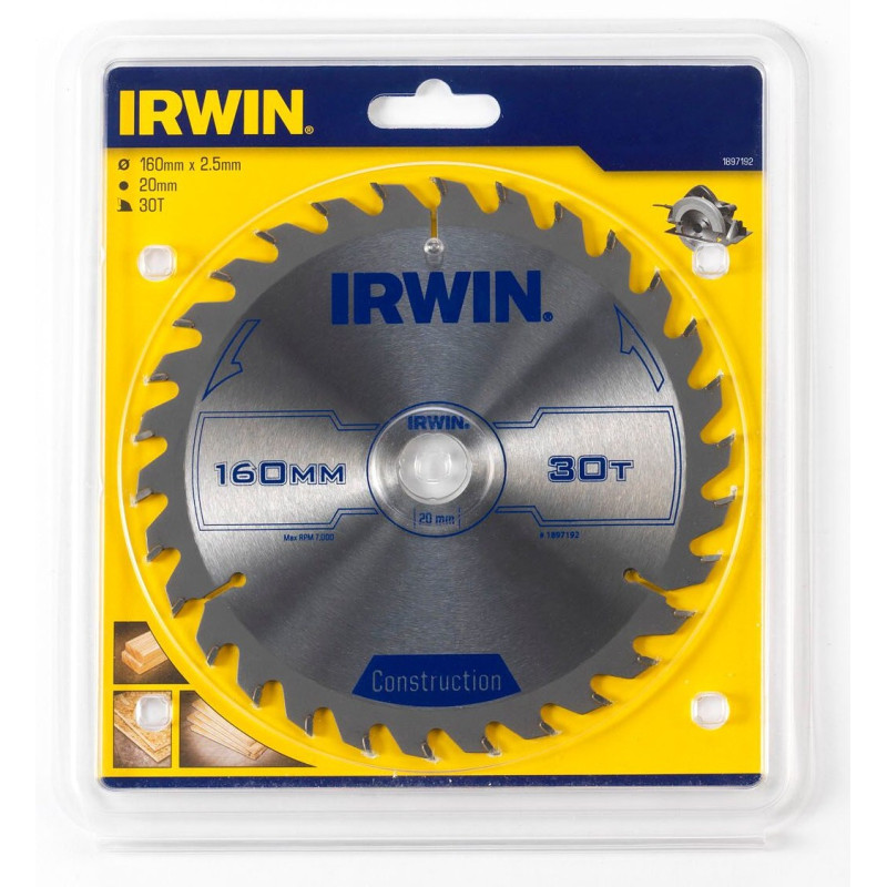 Piła tarczowa do cięcia drewna 160 mm, 30 zębów IRWIN 1897192 Piła tarczowa do cięcia drewna 160 mm, 30 zębów IRWIN 1897192