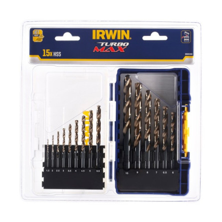 Zestaw 15 wierteł do metalu w etui HSS 1.5-10 mm IW3031503 Zestaw 15 wierteł do metalu w etui HSS 1.5-10 mm IW3031503