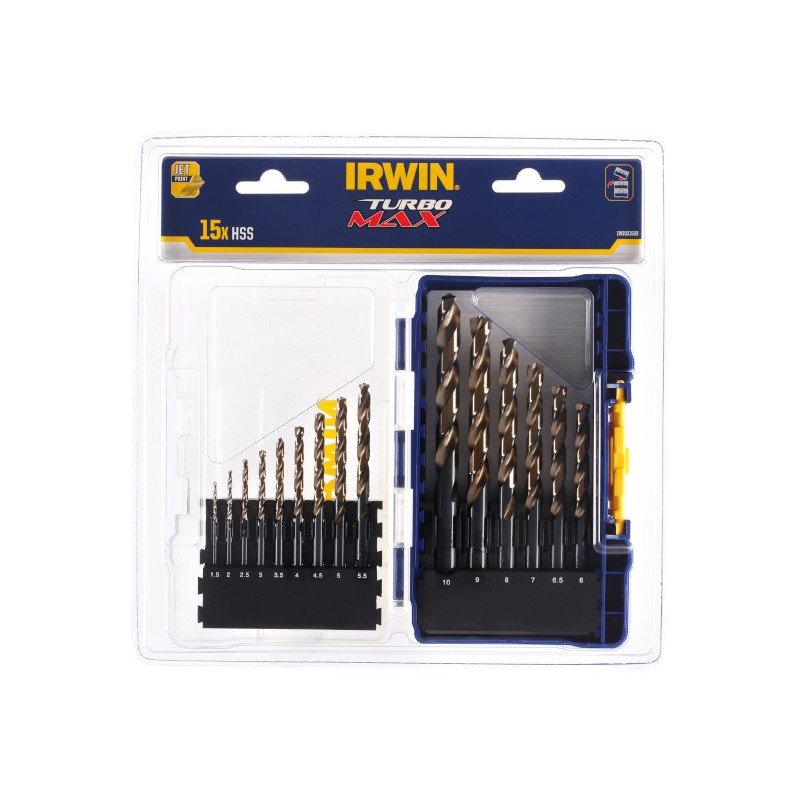 Zestaw 15 wierteł do metalu w etui HSS 1.5-10 mm IW3031503 Zestaw 15 wierteł do metalu w etui HSS 1.5-10 mm IW3031503