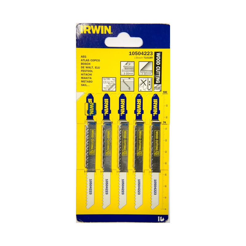 IRWIN Brzeszczot do wyrzynarki typ T 100mm (opak. 5 szt.) 10504223