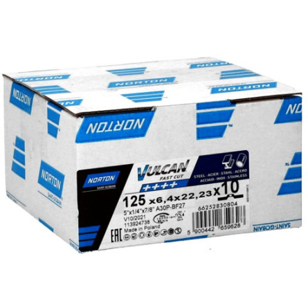 Tarcza do szlifowania 125x6,4x22 Norton Vulcan