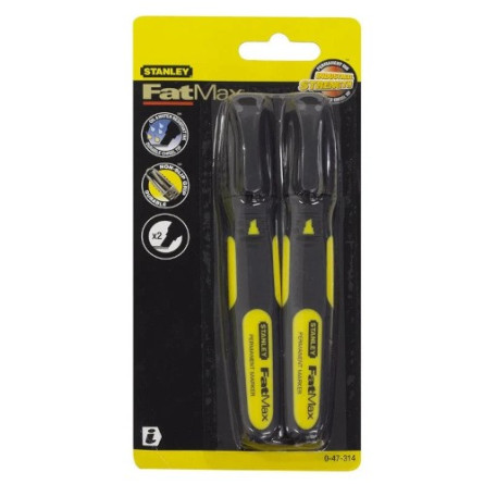STANLEY Marker czarny ścięty FATMAX 0-47-314 (2 szt.) STANLEY Marker czarny ścięty FATMAX 0-47-314 (2 szt.)