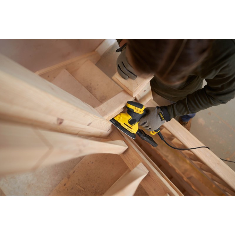 Szlifierka oscylacyjna delta STANLEY FATMAX SFMEW210S-QS, 120W. Kompaktowe narzędzie do precyzyjnego szlifowania narożników i tr