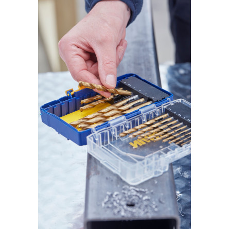 IRWIN Zestaw 15 wierteł tytanowych do metalu w etui HSS 1.5-10 mm IW3038501