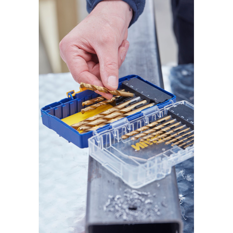 IRWIN Zestaw 15 wierteł tytanowych do metalu w etui HSS 1.5-10 mm IW3038501