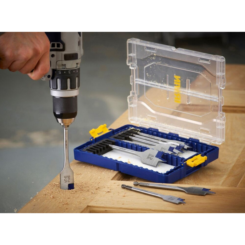 IRWIN Zestaw 8 wierteł piórowych do drewna BLUE GROOVE 4X 12-32 mm IW4041010