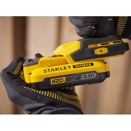STANLEY Akumulatorowa wiertarka kątowa STANLEY FATMAX V20 SFMCD750D2K-QW + 2x 2Ah + Ładowarka + Walizka