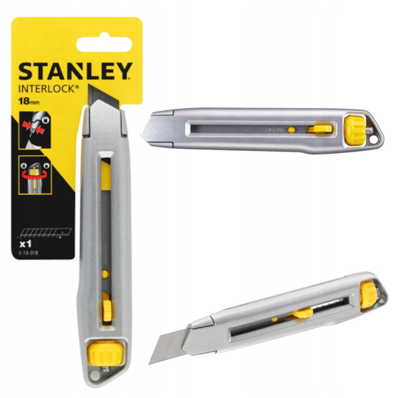STANLEY Nóż łamany metalowy 18 mm INTERLOCK 4-10-018