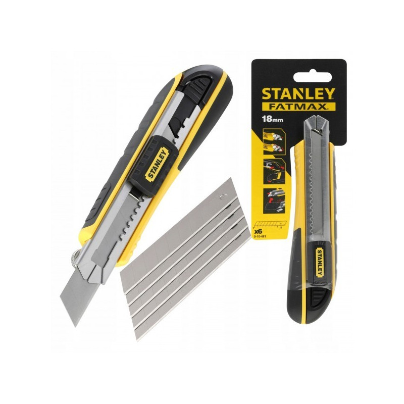 STANLEY Nóż łamany 18 mm FATMAX 0-10-481 + ostrza 6szt.