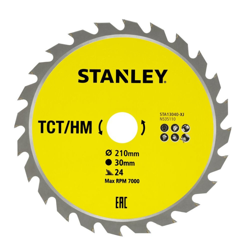 STANLEY Piła tarczowa do drewna 210mm TCT 24T STA13040-XJ STANLEY Piła tarczowa do drewna 210mm TCT 24T STA13040-XJ