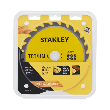 STANLEY Piła tarczowa do drewna 210mm TCT 24T STA13040-XJ STANLEY Piła tarczowa do drewna 210mm TCT 24T STA13040-XJ