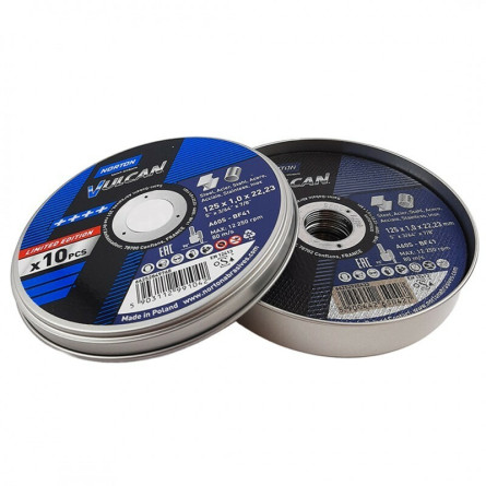 Tarcza do cięcia stali i metali 125x1x22 mm, NORTON Vulcan A60S 10 szt. + 1 GRATIS !!!