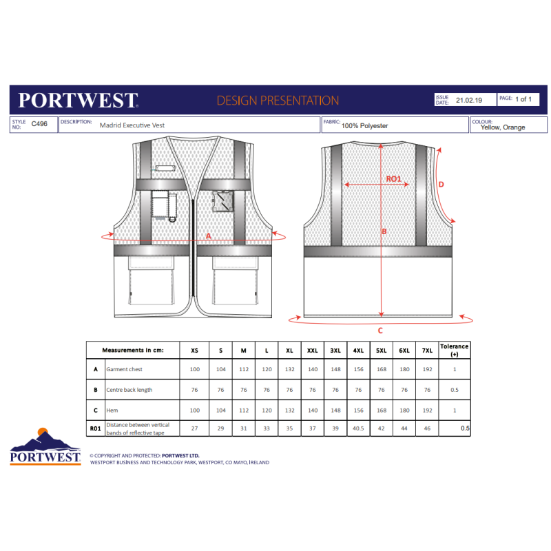 Koszulka ostrzegawcza z długimi rękawami T-shirt PORTWEST S178