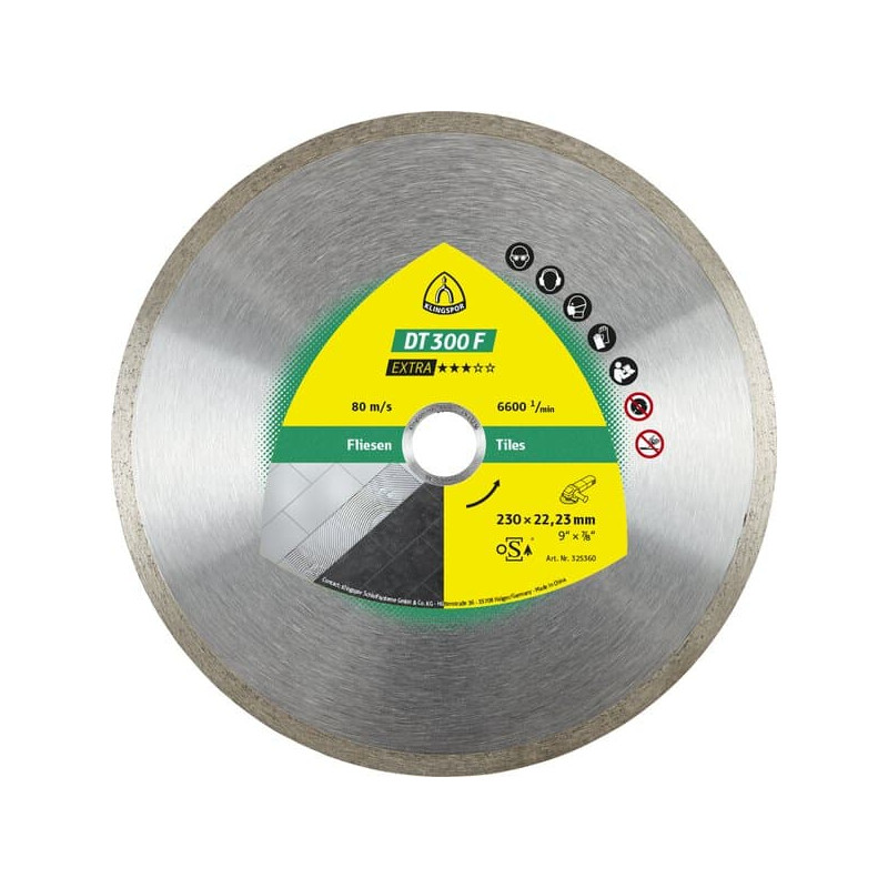 KLINGSPOR Tarcza diamentowa do cięcia płytek 115x1,6x22,23 mm DT 300 F Extra