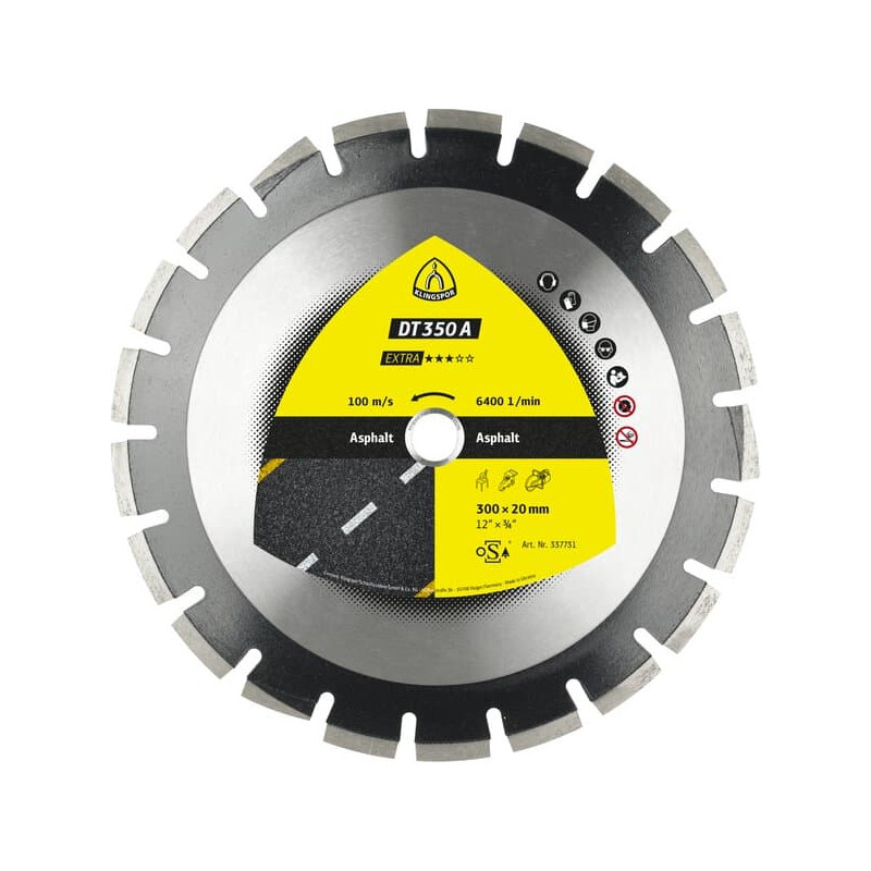 KLINGSPOR Tarcza diamentowa do cięcia asfaltu i piaskowca 350x3,2x20 mm DT 350 A Extra