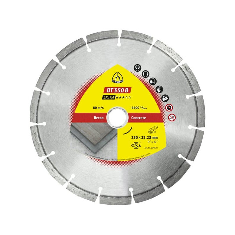 KLINGSPOR Tarcza diamentowa do cięcia starego betonu 230x2,6x22,23 mm DT 350 B Extra