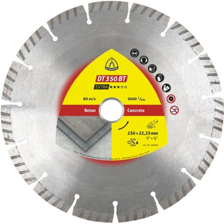 KLINGSPOR Tarcza diamentowa TURBO do cięcia betonu 150x2,4x22,23 mm DT 350 BT Extra
