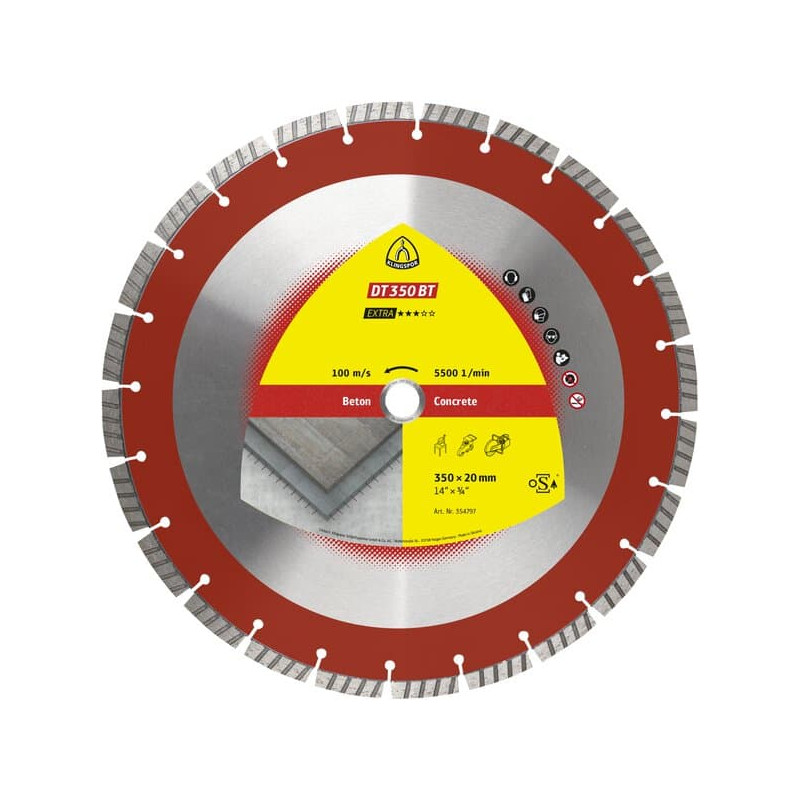 KLINGSPOR Tarcza diamentowa TURBO do cięcia betonu 300x2,8x25,4 mm DT 350 BT Extra