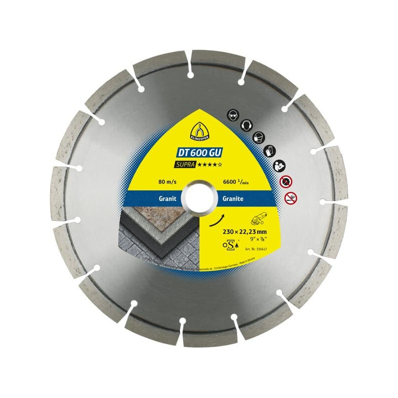KLINGSPOR Tarcza diamentowa do cięcia granitu 180x2,6x22,23 mm DT 600 GU Supra