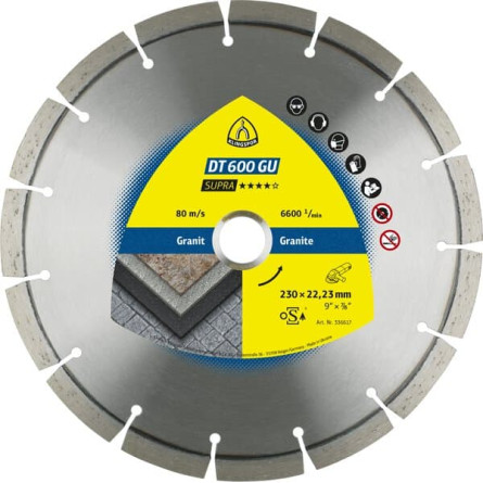 KLINGSPOR Tarcza diamentowa do cięcia granitu 230x2,6x22,23 mm DT 600 GU Supra