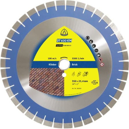 KLINGSPOR Tarcza diamentowa do cięcia klinkieru 350x3x25,4 mm DT 600 KM Supra