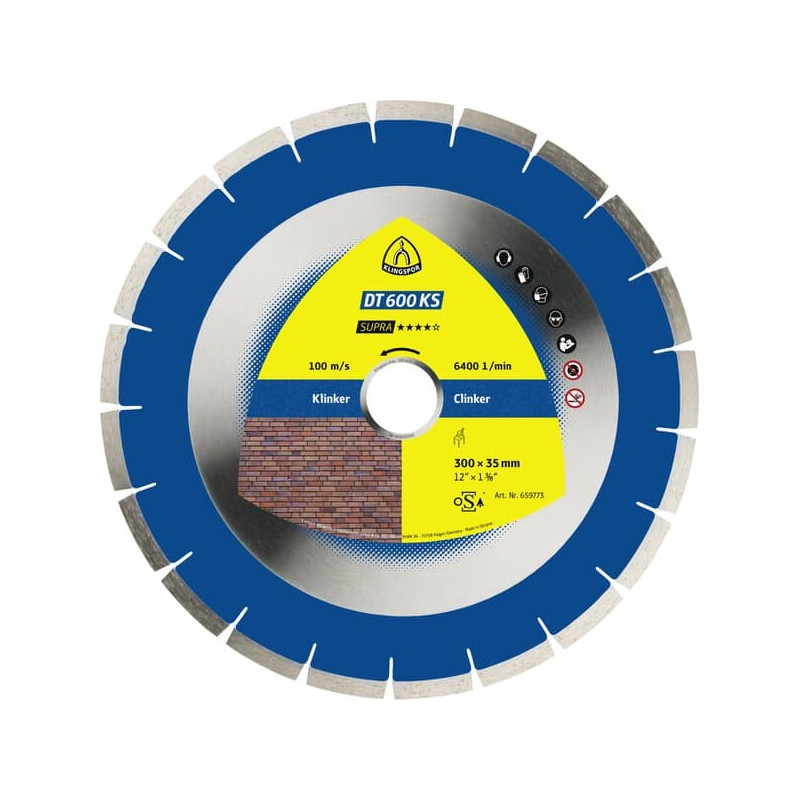 KLINGSPOR Tarcza diamentowa do cięcia klinkieru 300x2,8x35 mm DT 600 KS Supra