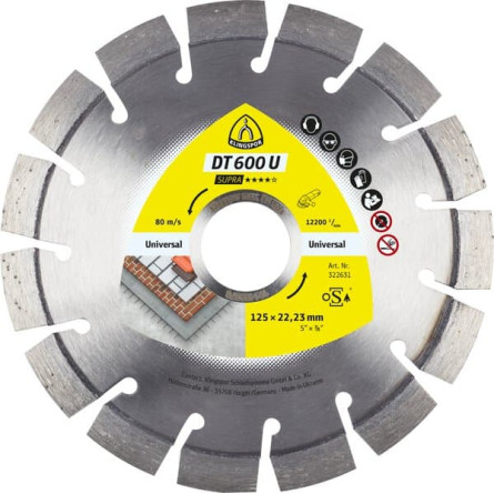 KLINGSPOR Tarcza diamentowa do cięcia betonu 230x2,6x22,23 mm DT 600 U Supra