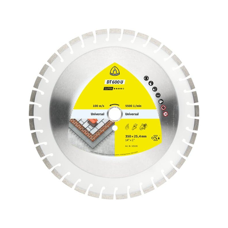 KLINGSPOR Tarcza diamentowa do cięcia betonu 350x3x30 mm DT 600 U Supra