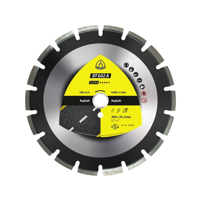 KLINGSPOR Tarcza diamentowa do cięcia asfaltu 350x3,2x25,4 mm DT 602 A Supra KLINGSPOR Tarcza diamentowa do cięcia asfaltu 350x3,2x25,4 mm DT 602 A Supra