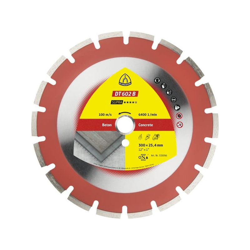 KLINGSPOR Tarcza diamentowa do cięcia betonu 500x3,7x25,4 mm DT 602 B Supra KLINGSPOR Tarcza diamentowa do cięcia betonu 500x3,7x25,4 mm DT 602 B Supra