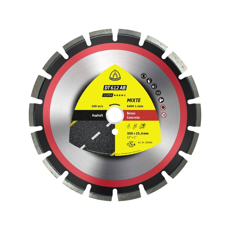 KLINGSPOR Tarcza diamentowa do cięcia asfaltu 350x3,2x25,4 mm DT 612 AB Supra KLINGSPOR Tarcza diamentowa do cięcia asfaltu 350x3,2x25,4 mm DT 612 AB Supra
