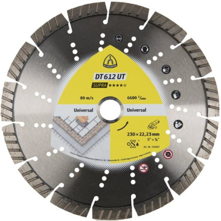 KLINGSPOR Tarcza diamentowa TURBO do cięcia betonu 230x2,6x22,23 mm DT 612 UT Supra