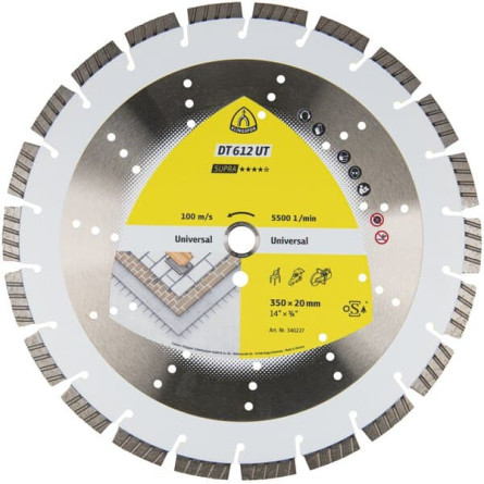 KLINGSPOR Tarcza diamentowa TURBO do cięcia betonu 350x3x25,4 mm DT 612 UT Supra