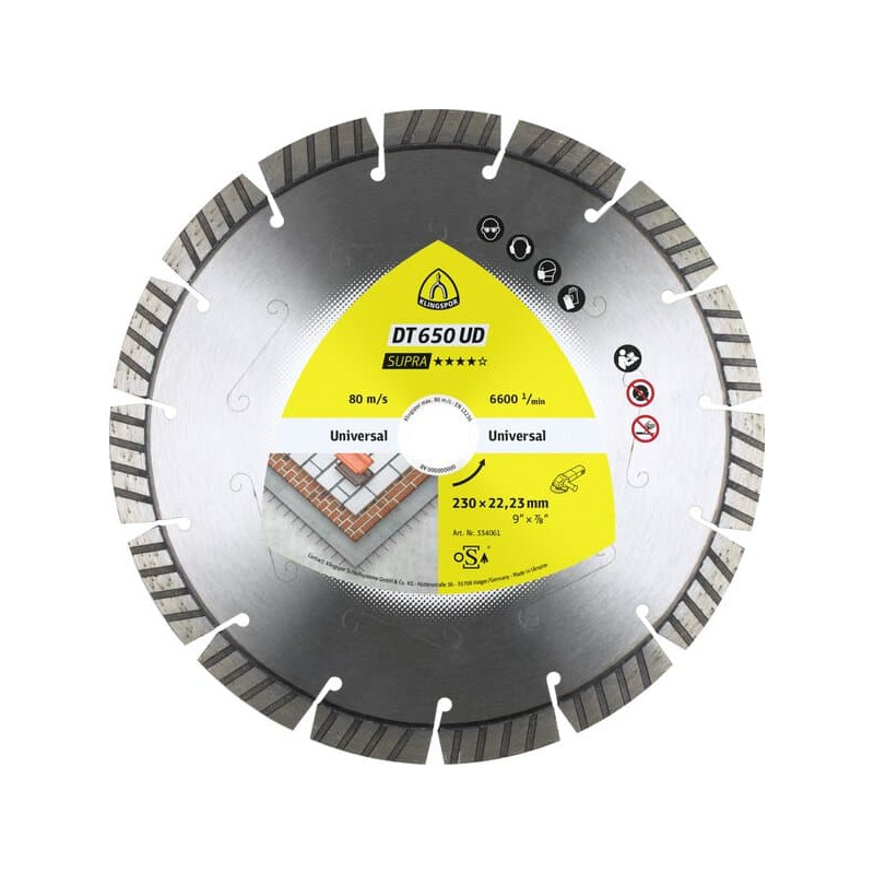 KLINGSPOR Tarcza diamentowa do cięcia betonu 230x2,6x22,23 DT 650 UD Supra KLINGSPOR Tarcza diamentowa do cięcia betonu 230x2,6x22,23 DT 650 UD Supra