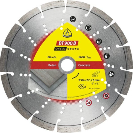 KLINGSPOR Tarcza diamentowa TURBO do cięcia betonu 125x2,4x22,23 DT 900 B Special