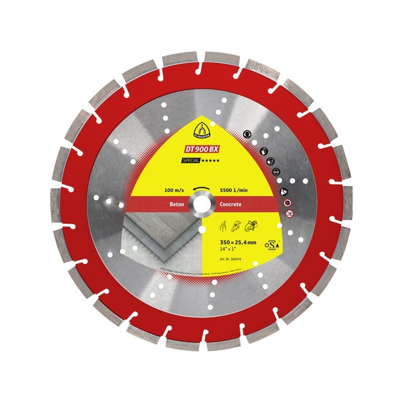 KLINGSPOR Tarcza diamentowa do cięcia betonu 350x3x25,4 DT 900 BX Special