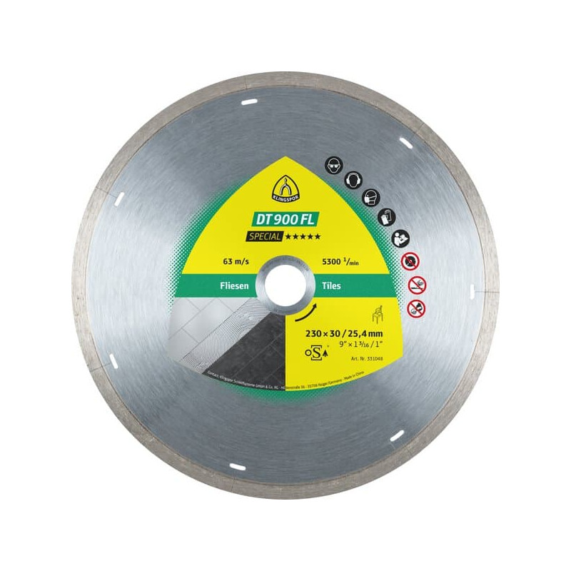 KLINGSPOR Tarcza diamentowa do cięcia ceramiki 230x1,8x22,23 DT 900 FL Special