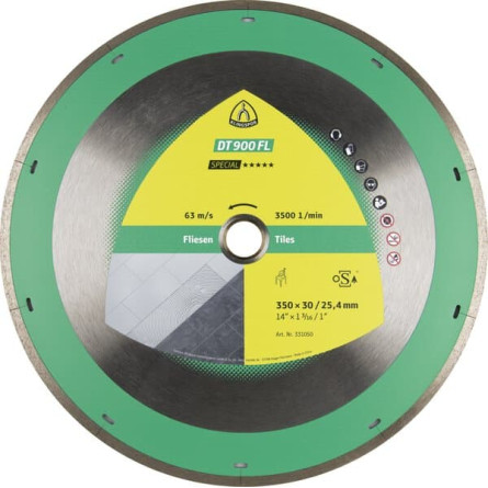 KLINGSPOR Tarcza diamentowa do cięcia ceramiki 350x2,2x30 DT 900 FL Special