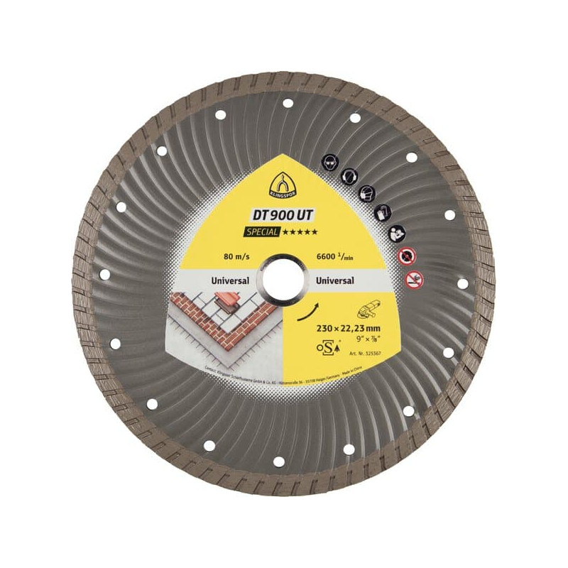 KLINGSPOR Tarcza diamentowa TURBO do betonu 230x2,5x22,23 DT 900 UT Special