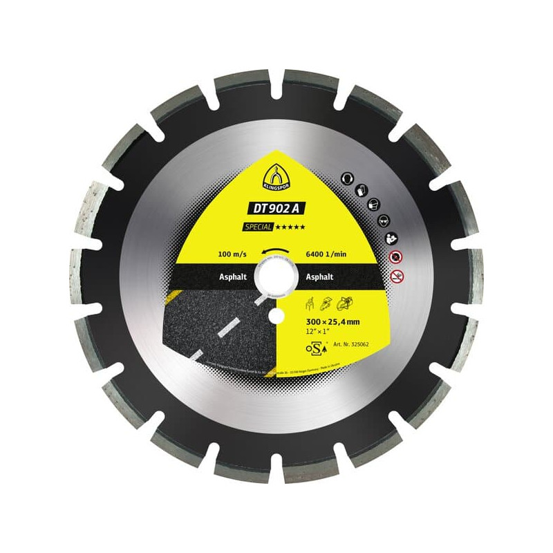 KLINGSPOR Tarcza diamentowa do asfaltu, piaskowca, betonu 300x2,8x25,4 DT  902 A Special